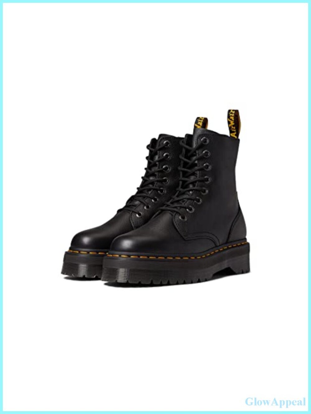 Leather Combat Boots Lace Up Chunky Platform Boots